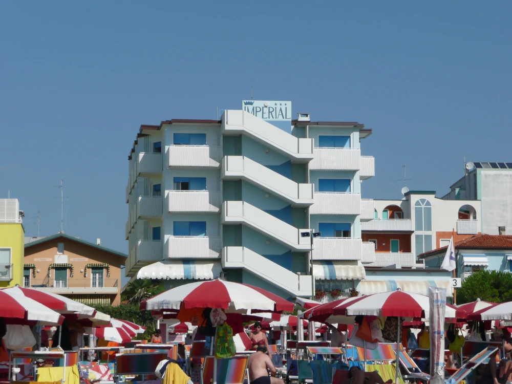 Hotel Imperial Caorle exterior viewed from the beach