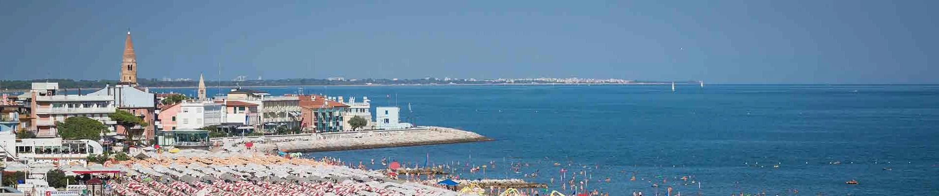A panoramic view of the West beach of Caorle