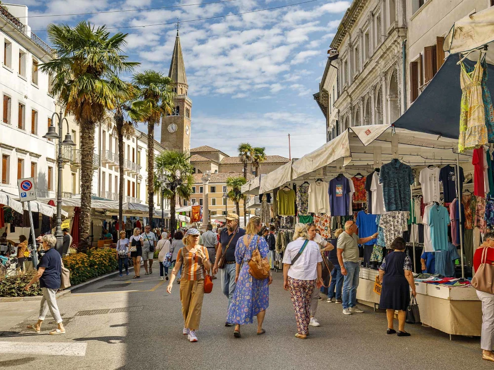 A photo of a local market of Portogruaro